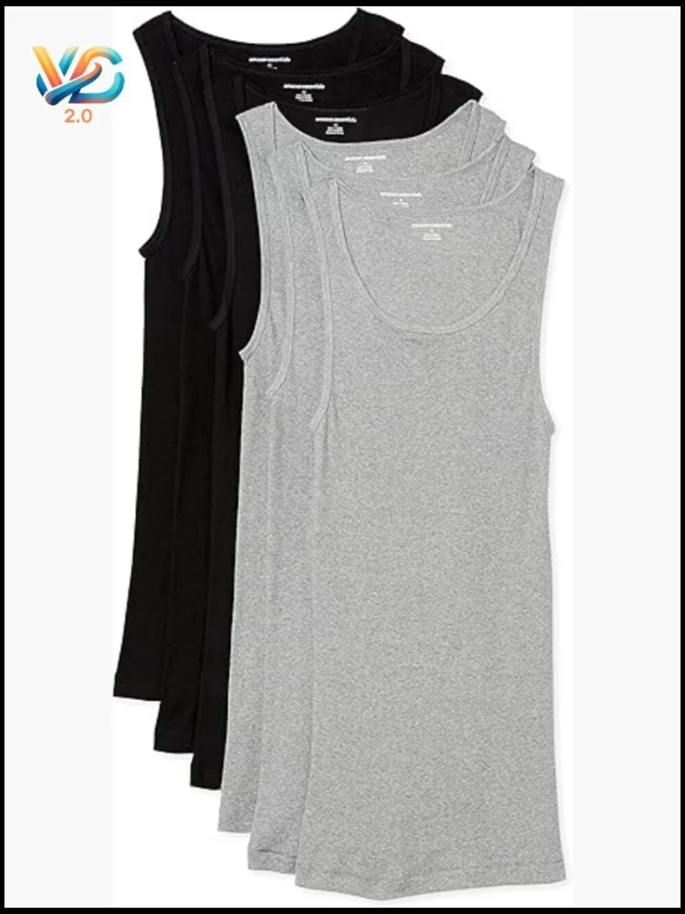 Men's Slim Fit Cotton Tank Undershirts Breathable Lightweight Scoop Neck